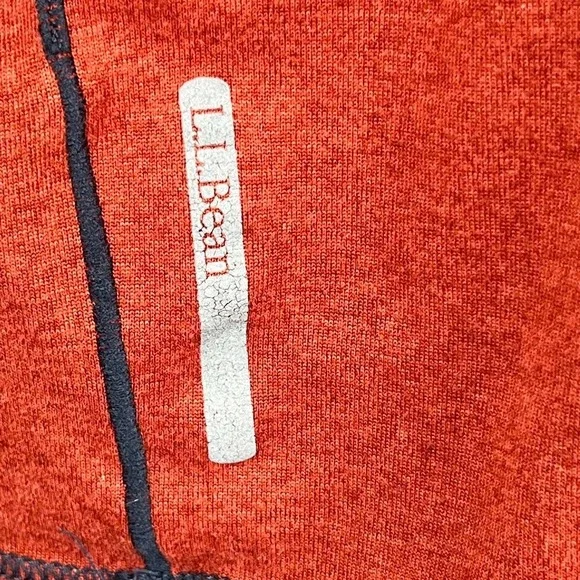 LL Bean Men's XL Slightly Fitted 1/4 Zip L/S Activewear Hiking Trail Red Ochre - Picture 4 of 8